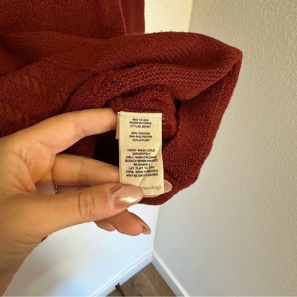 Soft Surroundings Priscilla Knit Sweater Tunic Length Size Small Women Burgundy - Picture 8 of 8